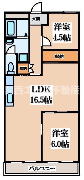 ドルミ・ムラオ(2LDK/1階)の間取り写真
