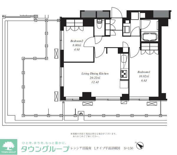 フレンシア田端南(2LDK/5階)の間取り写真