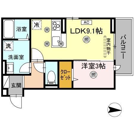 セントラルIWAMI TYPE-2(1LDK/2階)の間取り写真