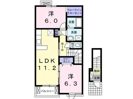 KOKOの家(2LDK/2階)の間取り写真