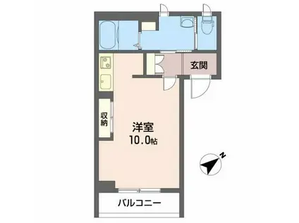 クレールG(ワンルーム/2階)の間取り写真