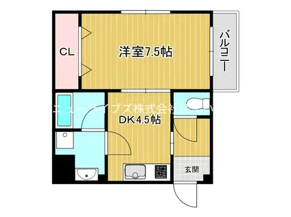 プロスパー大日(1DK/2階)の間取り写真