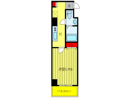 リヴシティ西川口弐番館(1K/7階)の間取り写真