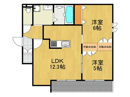 MAISON DE TRINITY E(2LDK/3階)の間取り写真