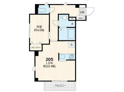 グランドゥ―ル(1LDK/2階)の間取り写真