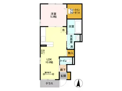 グレイン・ムーン(1LDK/1階)の間取り写真