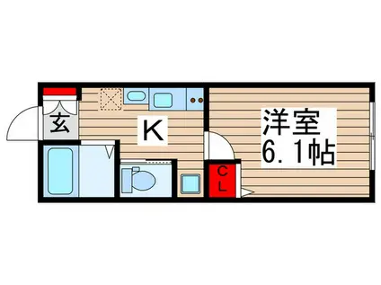 WISTERIA(1K/2階)の間取り写真