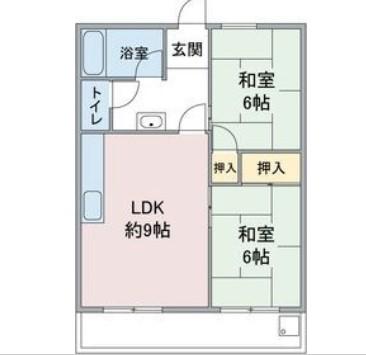 第1コーポ小菅(2LDK/4階)の間取り写真