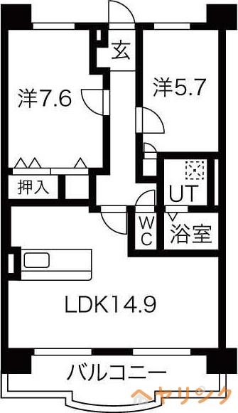 LABOLSON(2LDK/2階)の間取り写真