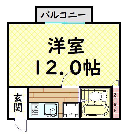 ムーンライト深井(1K/6階)の間取り写真