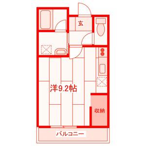 パルティータ(ワンルーム/3階)の間取り写真
