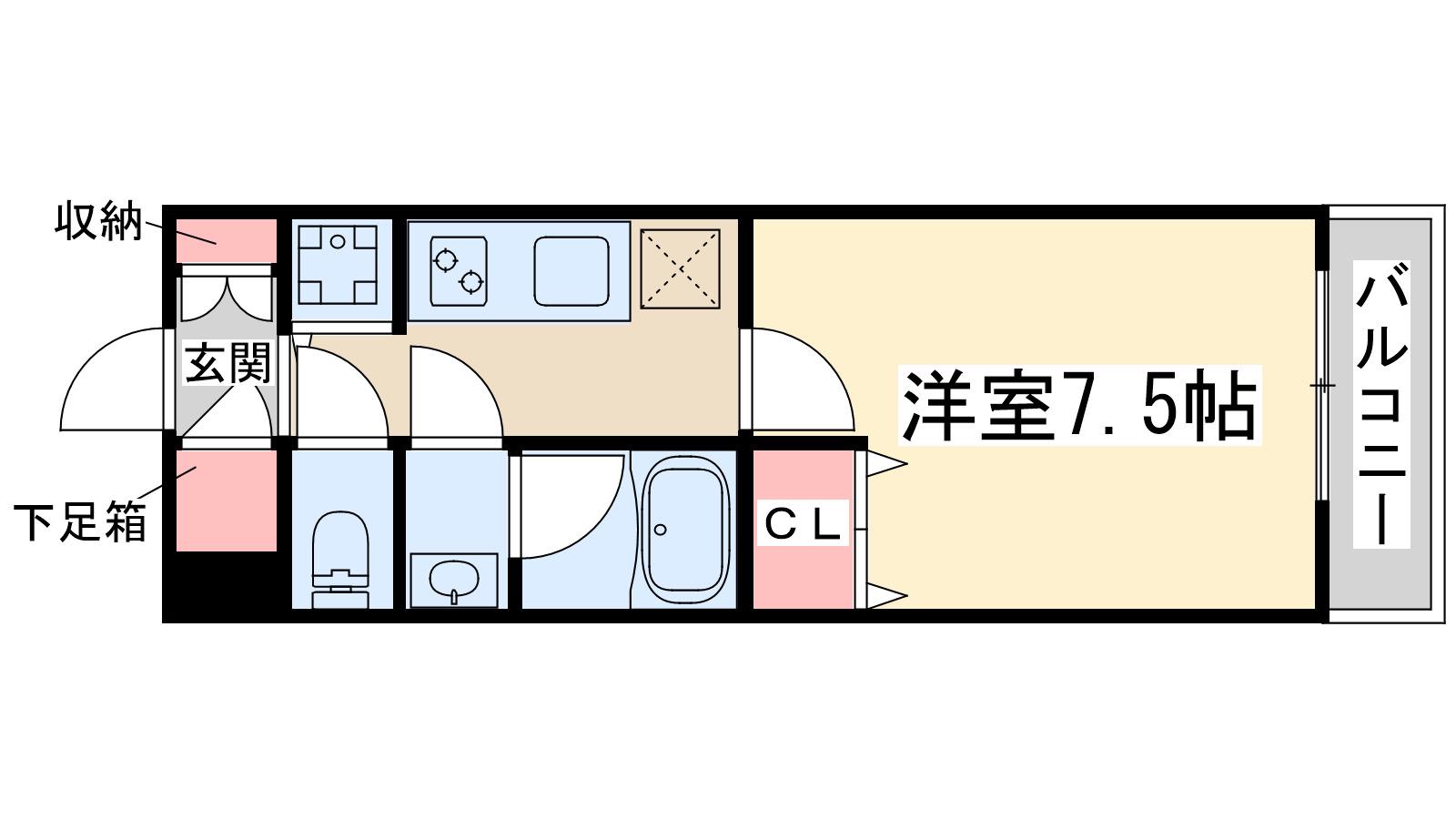 エスフォート江坂垂水町(1K/8階)の間取り写真