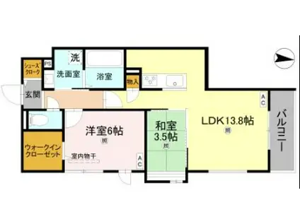 D-ROOM SUMIE イースト(2LDK/3階)の間取り写真