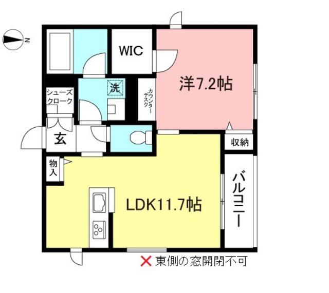 グランパルム明大前(1LDK/2階)の間取り写真