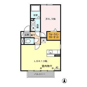 セジュールきよしB(1LDK/2階)の間取り写真