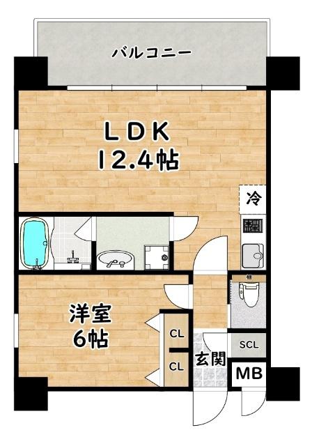 プレジオ御幣島(1LDK/13階)の間取り写真