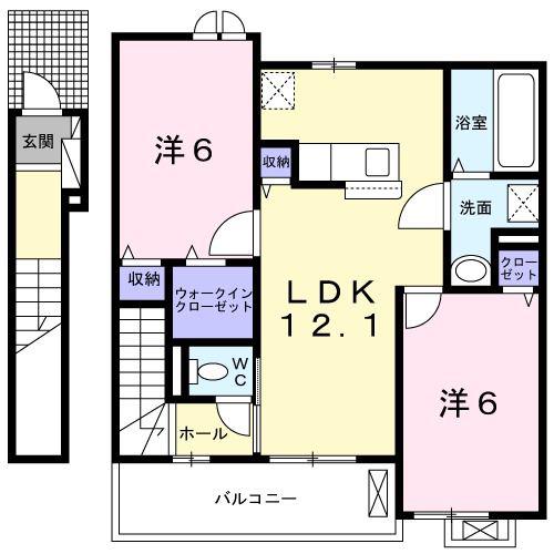 カトルセゾンS(2LDK/2階)の間取り写真