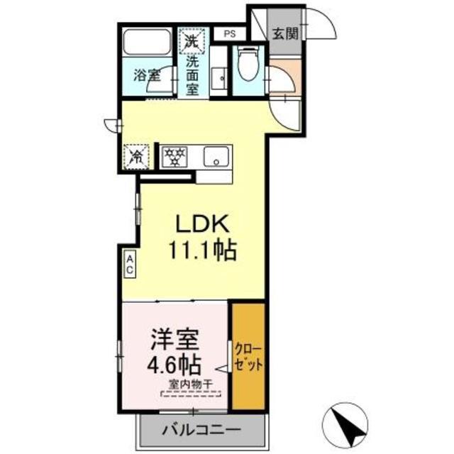D′BLESS鶴見市場(1LDK/2階)の間取り写真