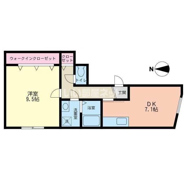 第1匠優ビル(1DK/4階)の間取り写真