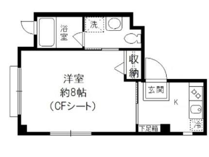 カーサ躑躅ヶ丘(1K/2階)の間取り写真