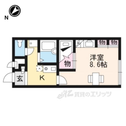 レオパレスメルシー(1K/1階)の間取り写真