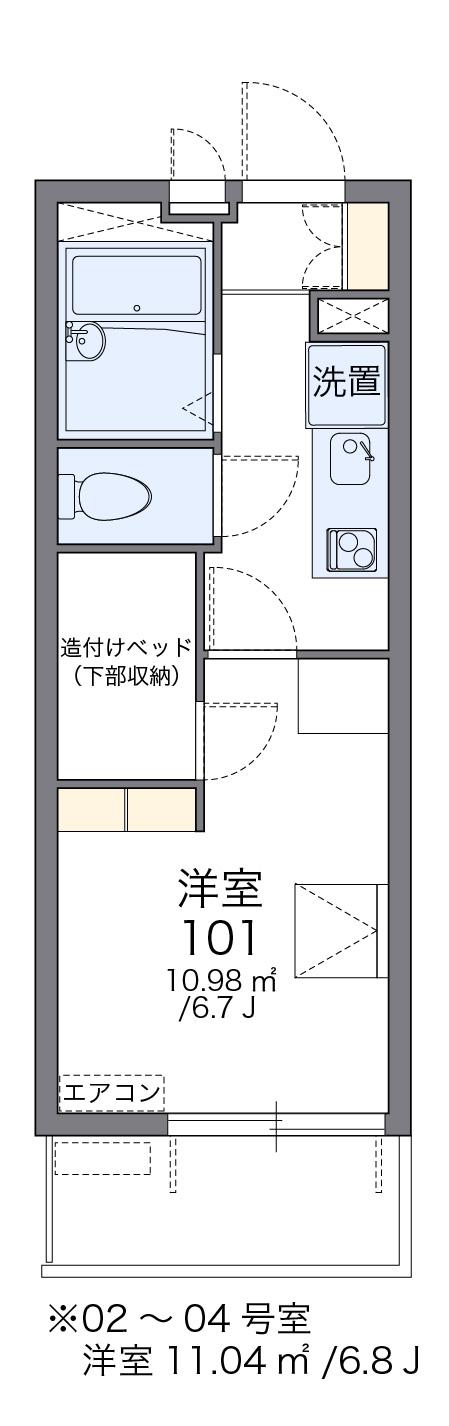 レオパレスORCHID A(1K/2階)の間取り写真