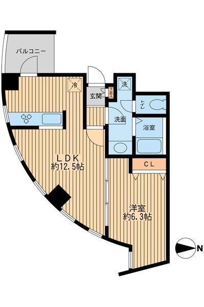 ウィルテラス新代田 4F(1LDK/4階)の間取り写真