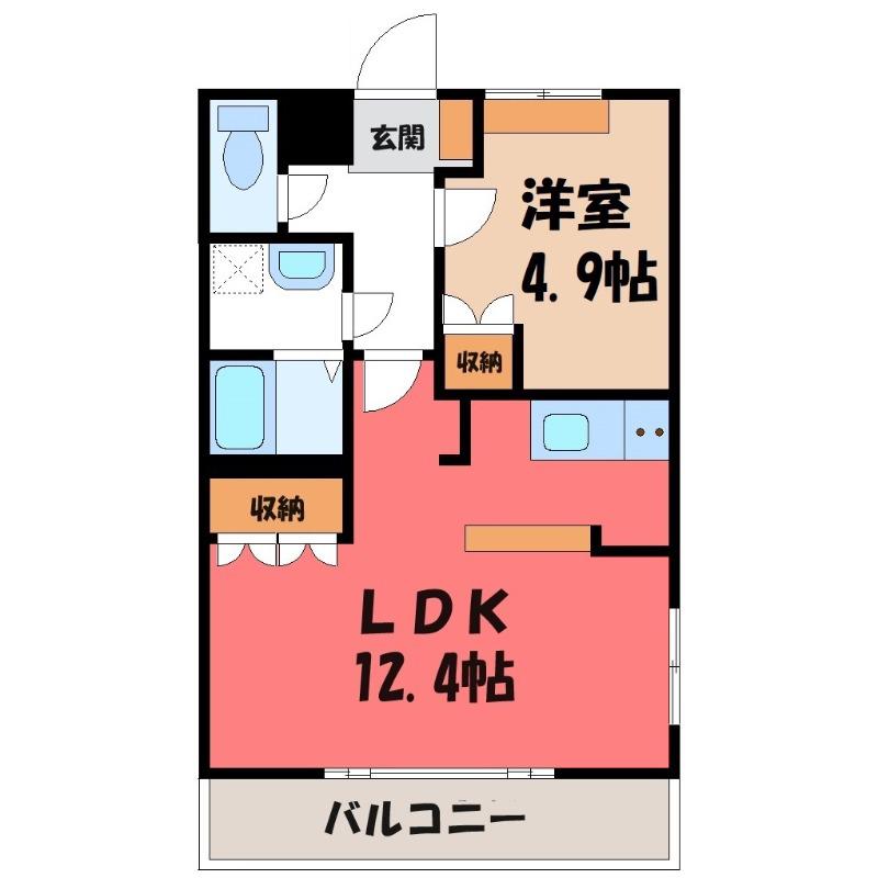 メイ・フルール I(1LDK/1階)の間取り写真