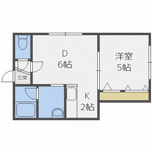 グラディート厚別(1LDK/3階)の間取り写真