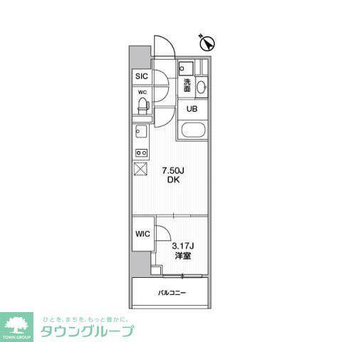 シーズンフラッツ柿の木坂(1DK/5階)の間取り写真