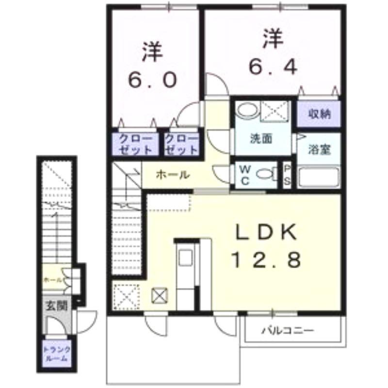 ノイ グランツII(2LDK/2階)の間取り写真