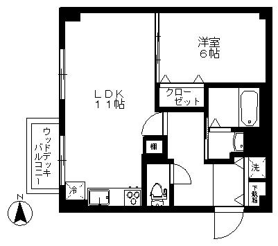 高円寺プラザ(1LDK/13階)の間取り写真