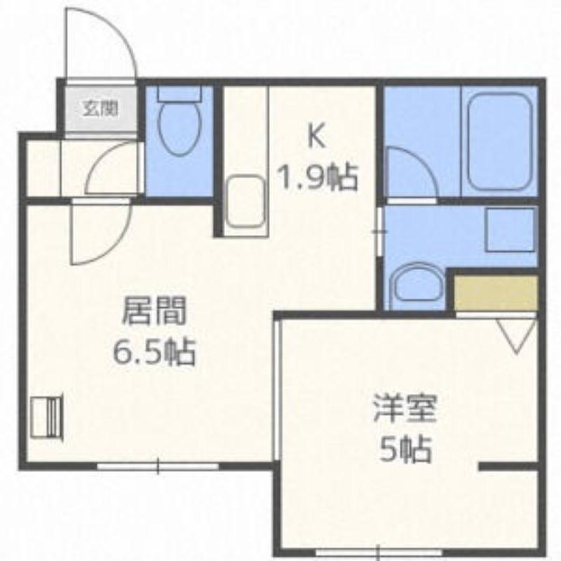 ブランノワール本郷通(1LDK/4階)の間取り写真