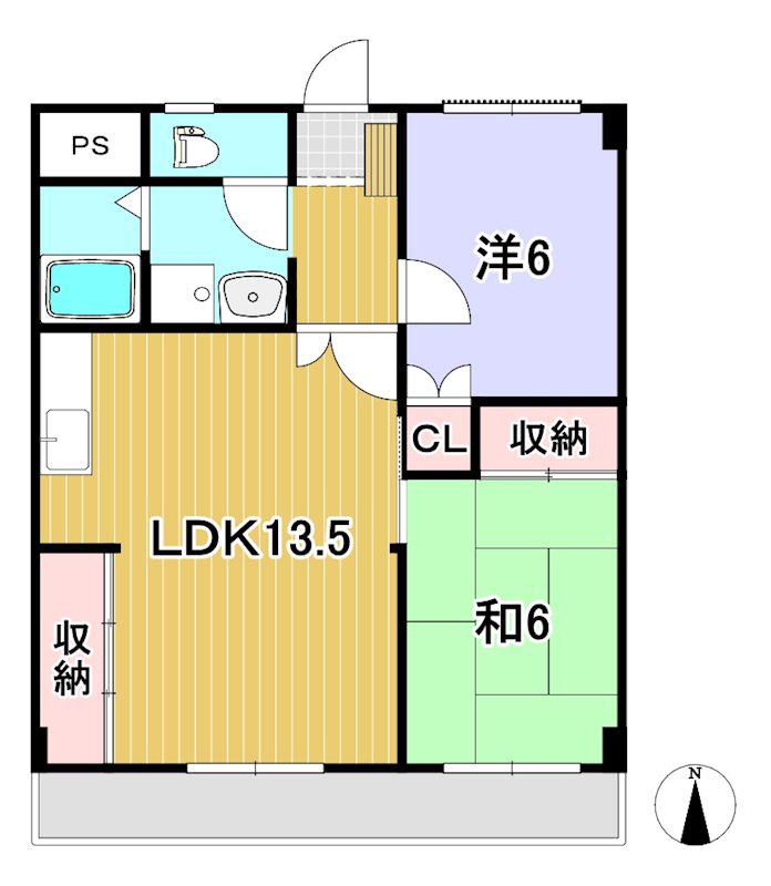 カーサヴェルサーレ(2LDK/1階)の間取り写真