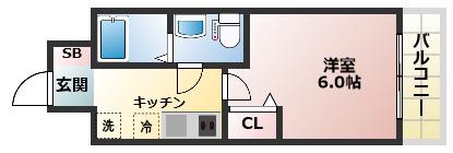 SERENITE北浜(1K/7階)の間取り写真