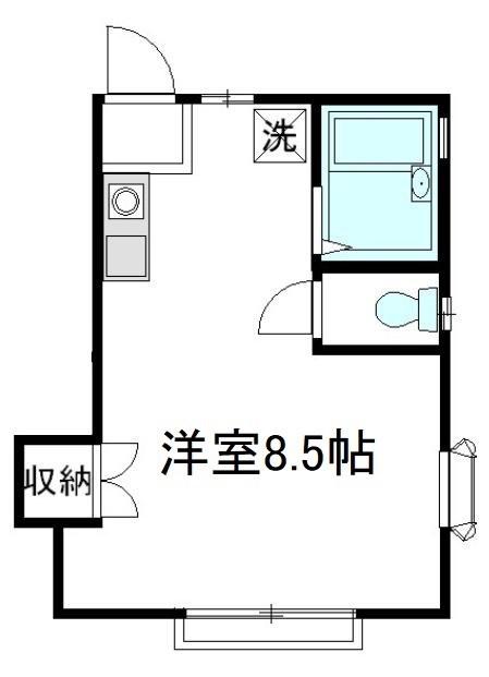 ルシェール浜田山(ワンルーム/1階)の間取り写真