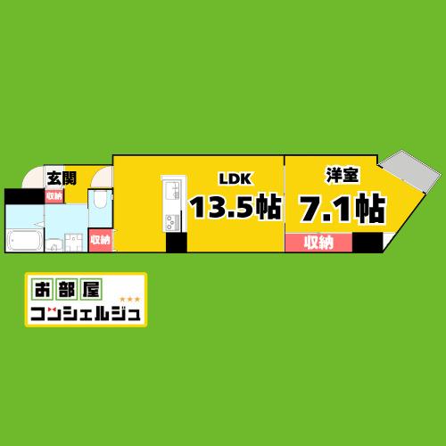 AXIA MEIEKI(1LDK/7階)の間取り写真