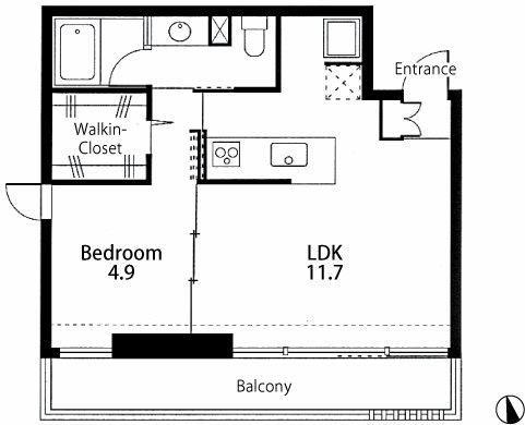 VILLA RONDO(1LDK/3階)の間取り写真