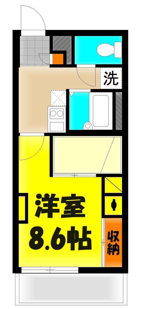 フラワーマンション(1K/3階)の間取り写真