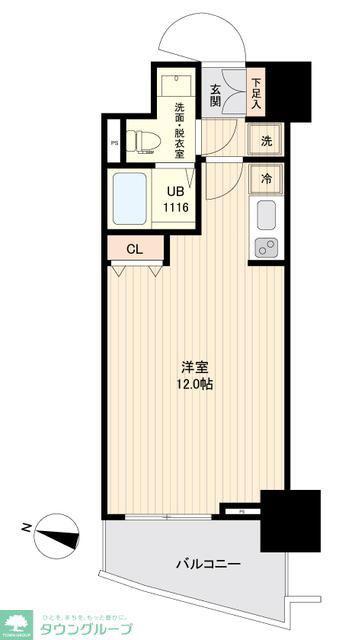 SIDEONE(ワンルーム/9階)の間取り写真