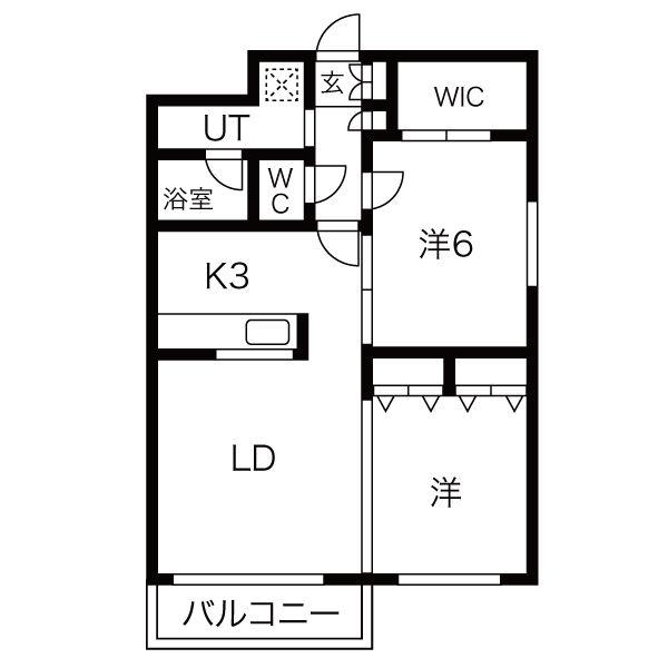 アクアガーデン(2LDK/3階)の間取り写真