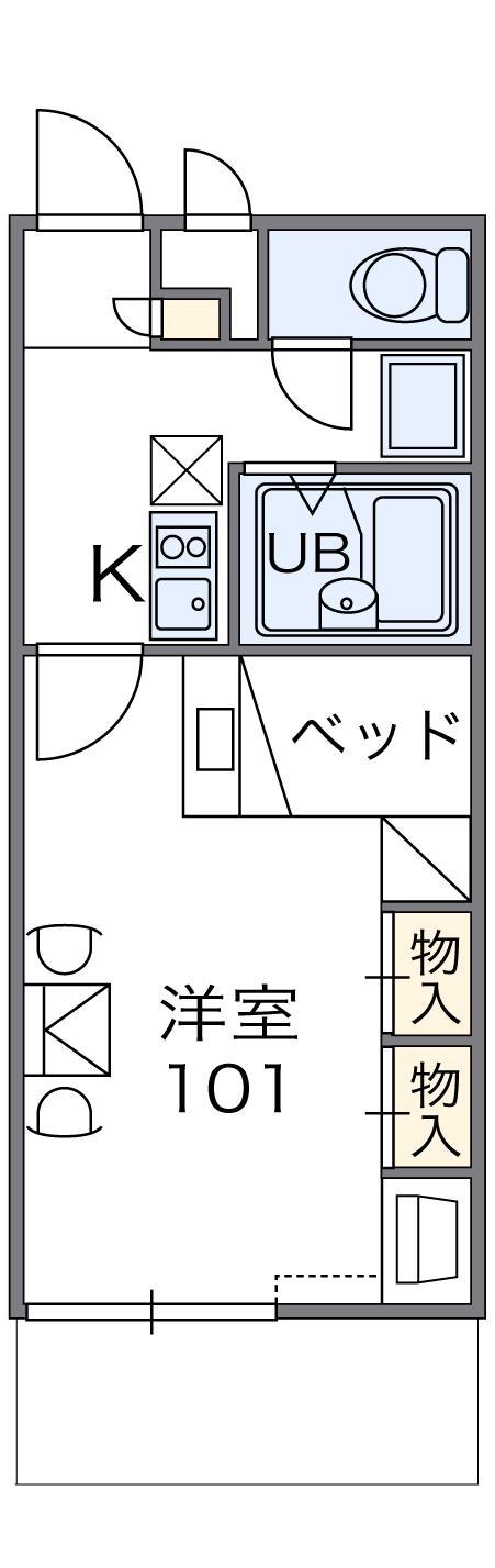 レオパレスグランプリ(1K/2階)の間取り写真