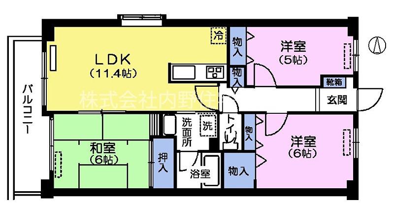フォンティーヌ(3LDK/2階)の間取り写真