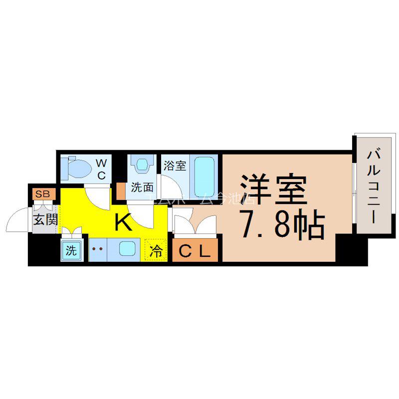 コンフォート新栄(1K/3階)の間取り写真