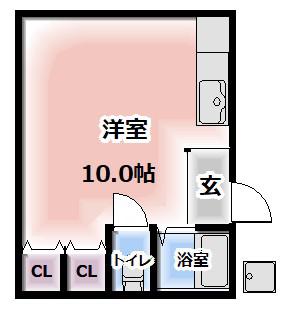 ハイツラポール(ワンルーム/1階)の間取り写真