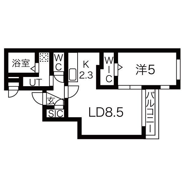 ノルドヴェスト(1LDK/4階)の間取り写真