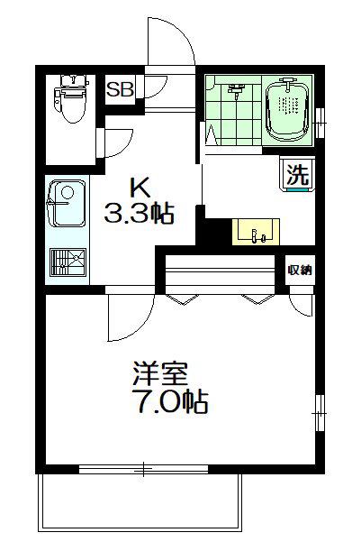 ベルク新高円寺(1K/2階)の間取り写真