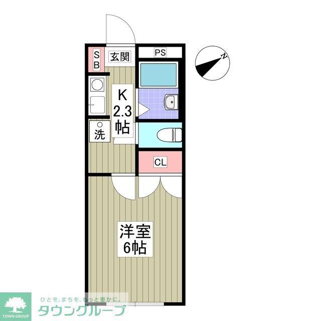 エスポワール小林(1K/1階)の間取り写真