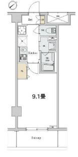 カスタリア本駒込(1K/B1階)の間取り写真