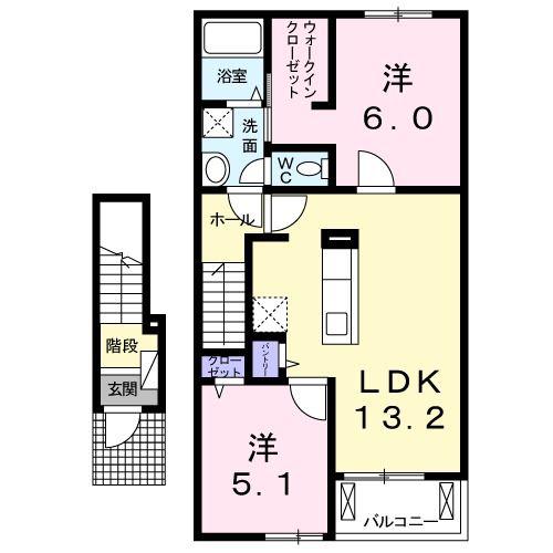 広島高速交通アストラムライン 西原駅(広島) 徒歩13分 2階建 築13年(2LDK/2階)の間取り写真
